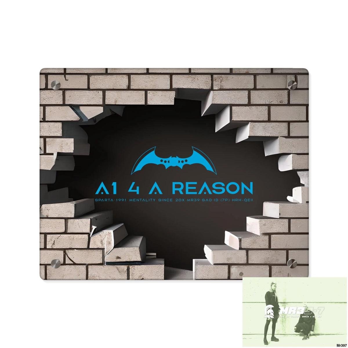 A1 4 A Reason Through the 3D Cracked Brick Wall Graphic Acrylic Wall Art Panels 14″ x 11″ (Horizontal) / 0.25’’ Home