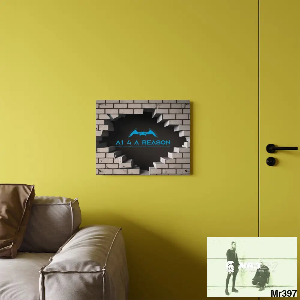 A1 4 A Reason Through the 3D Cracked Brick Wall Graphic Acrylic Wall Art Panels Home Decor