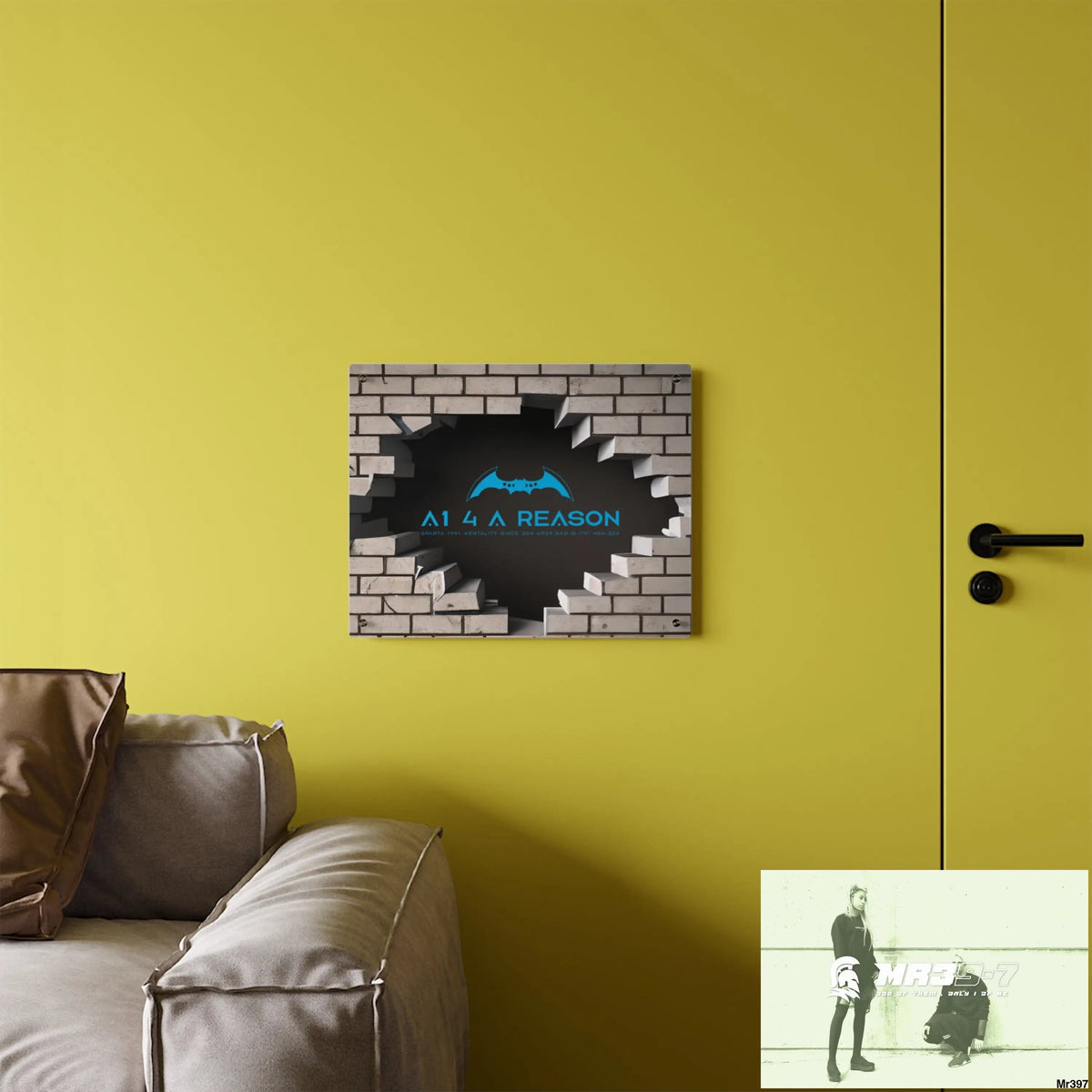 A1 4 A Reason Through the 3D Cracked Brick Wall Graphic Acrylic Wall Art Panels Home Decor