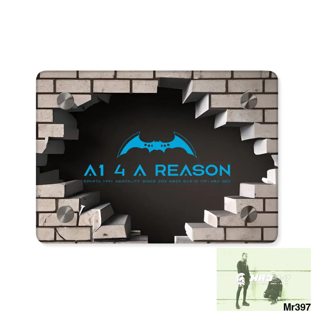 A1 4 A Reason Through the 3D Cracked Brick Wall Graphic Acrylic Wall Art Panels 7’’ x 5’’ (Horizontal) / 0.25’’ Home