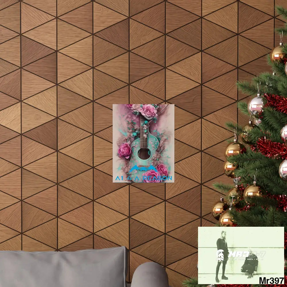 A1 4 A Reason with pink roses and guitar Matte Vertical Posters Poster