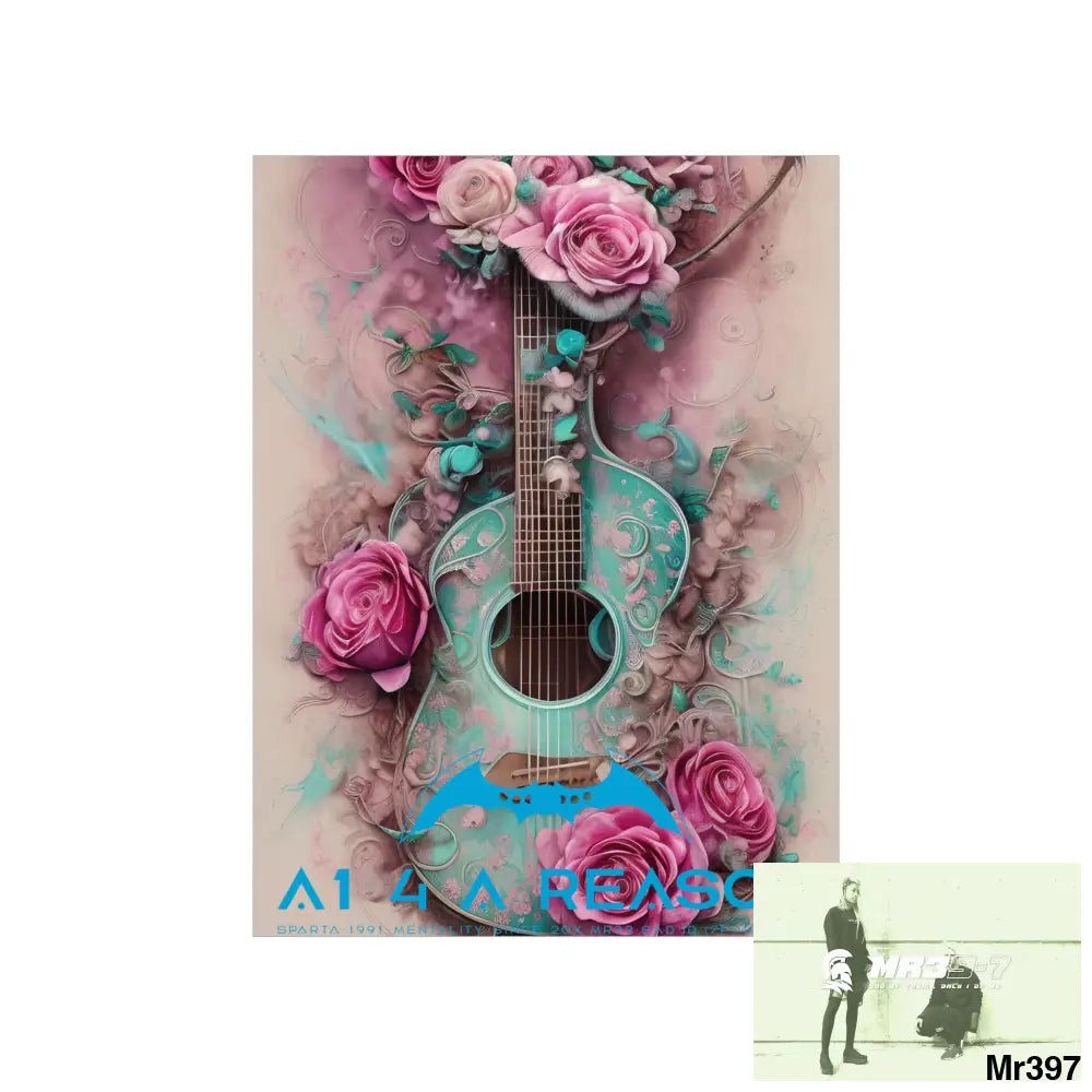 A1 4 A Reason with pink roses and guitar Matte Vertical Posters Poster