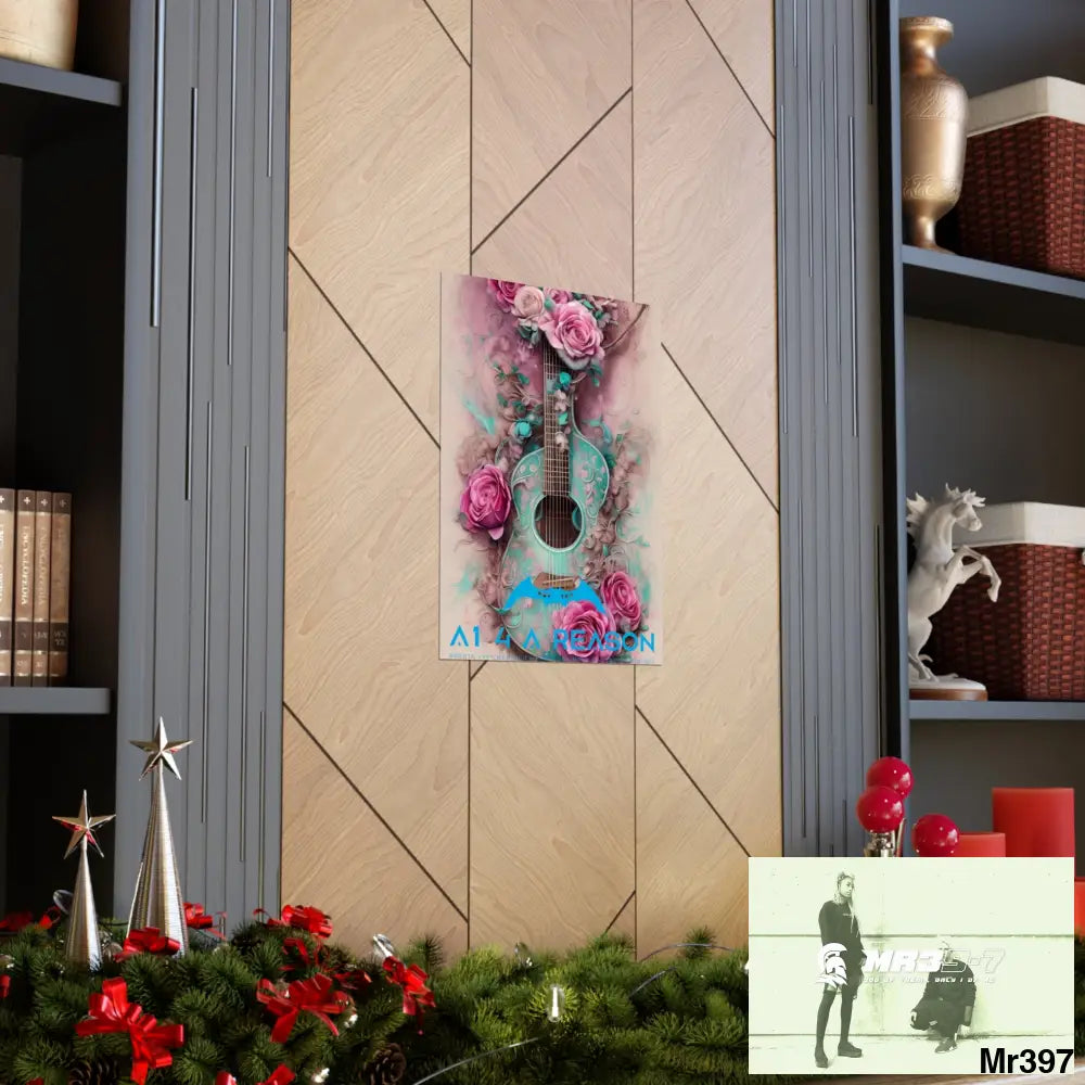 A1 4 A Reason with pink roses and guitar Matte Vertical Posters Poster