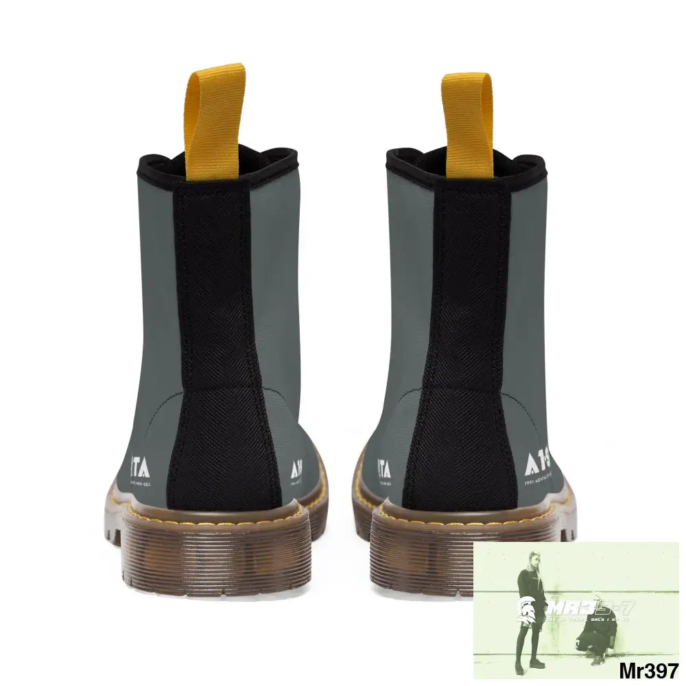 A1-Peace Sparta Grey Canvas Boots AOP Shoes