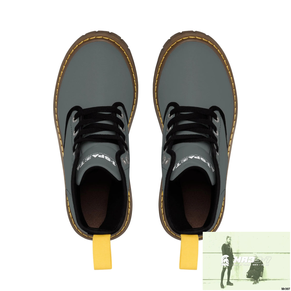 A1-Peace Sparta Grey Canvas Boots AOP Shoes