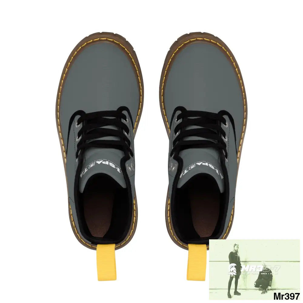 A1-Peace Sparta Grey Canvas Boots AOP Shoes