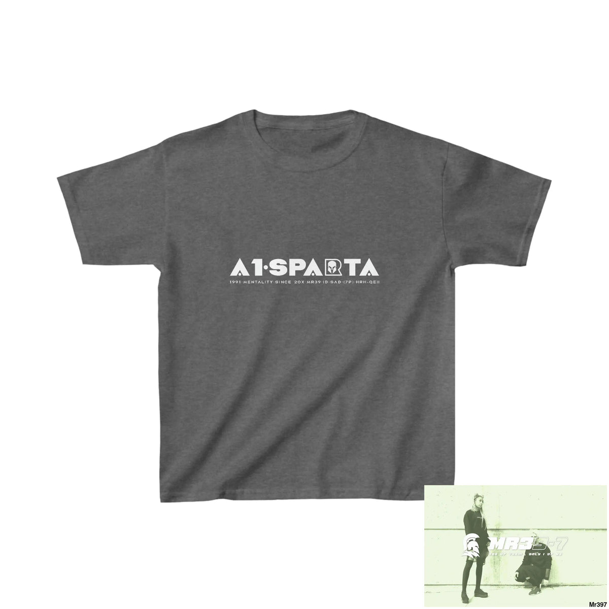 A1- Peace Sparta - Kids Heavy Cotton™ Tee XS / Dark Heather Kids clothes