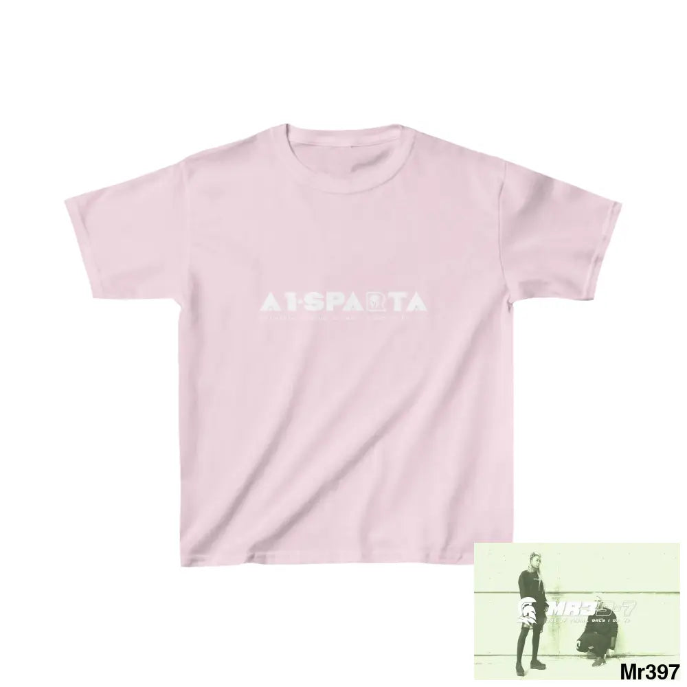 A1- Peace Sparta - Kids Heavy Cotton™ Tee XS / Light Pink Kids clothes