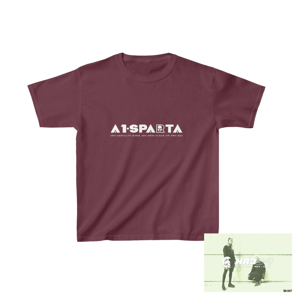 A1- Peace Sparta - Kids Heavy Cotton™ Tee XS / Maroon Kids clothes