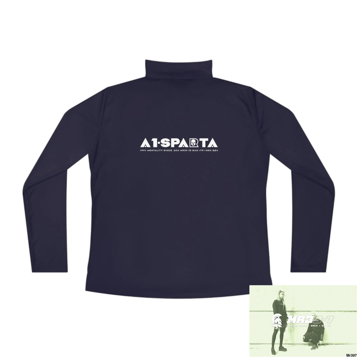 A1- peace Sparta -Ladies Quarter-Zip Pullover Long-sleeve
