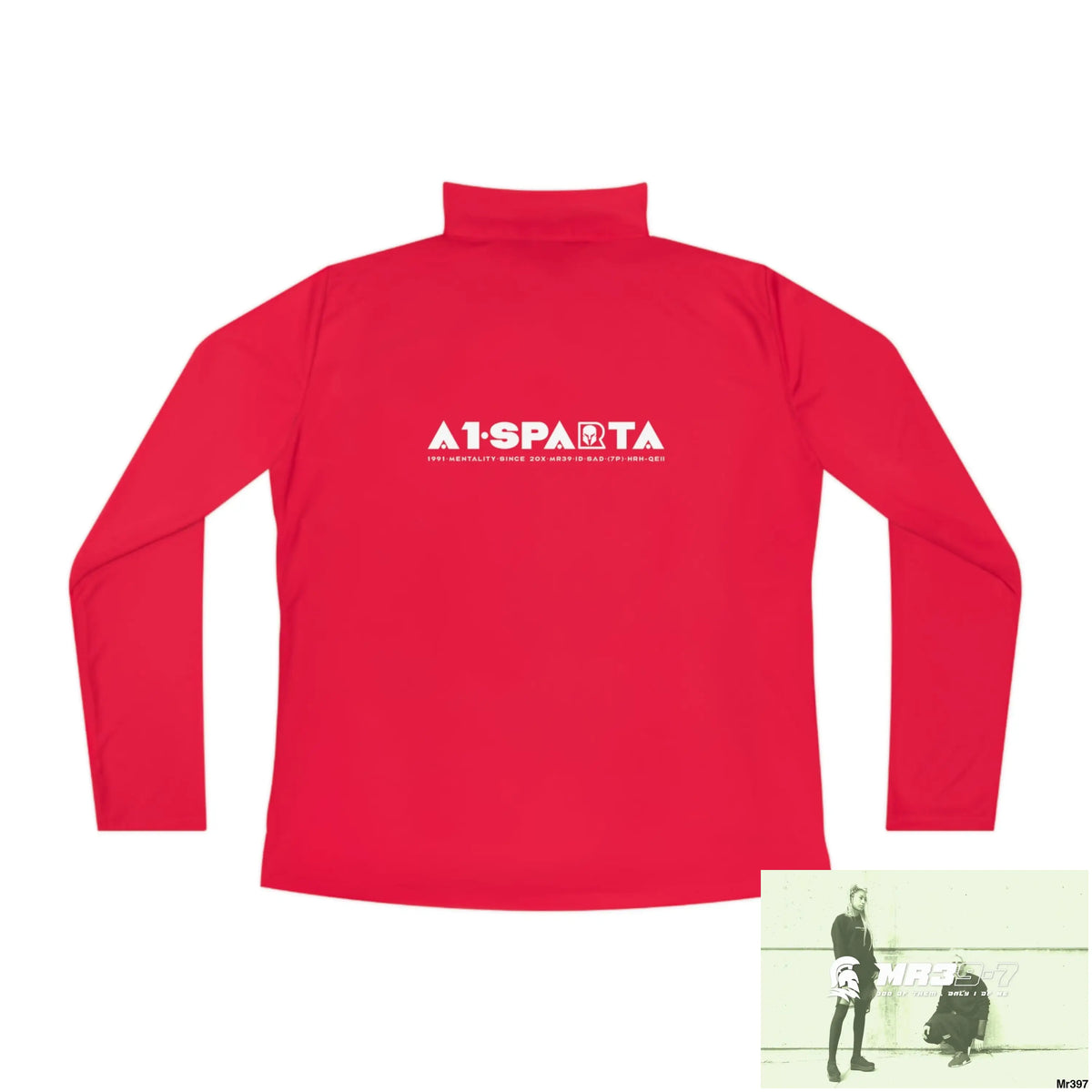 A1- peace Sparta -Ladies Quarter-Zip Pullover Long-sleeve