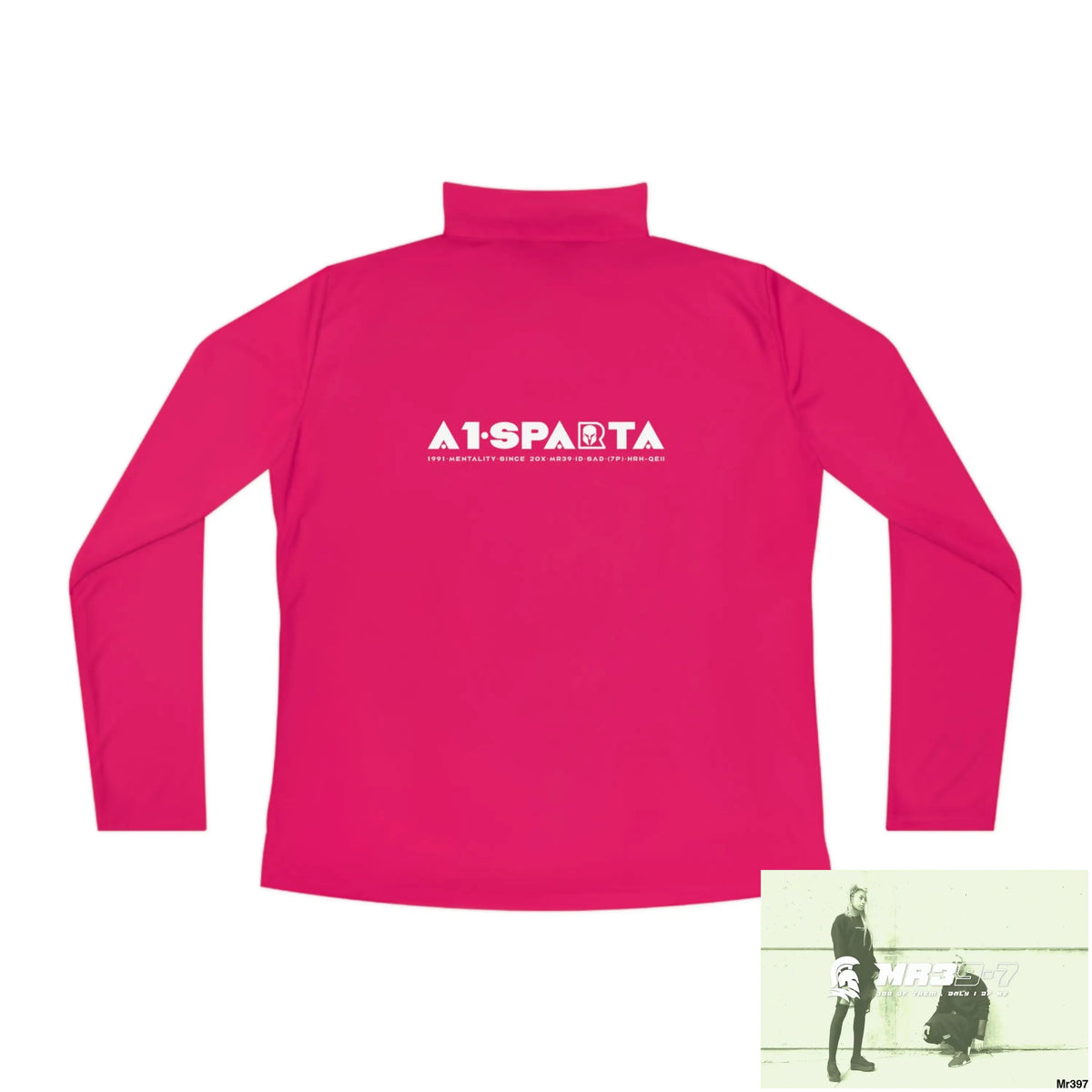 A1- peace Sparta -Ladies Quarter-Zip Pullover Long-sleeve