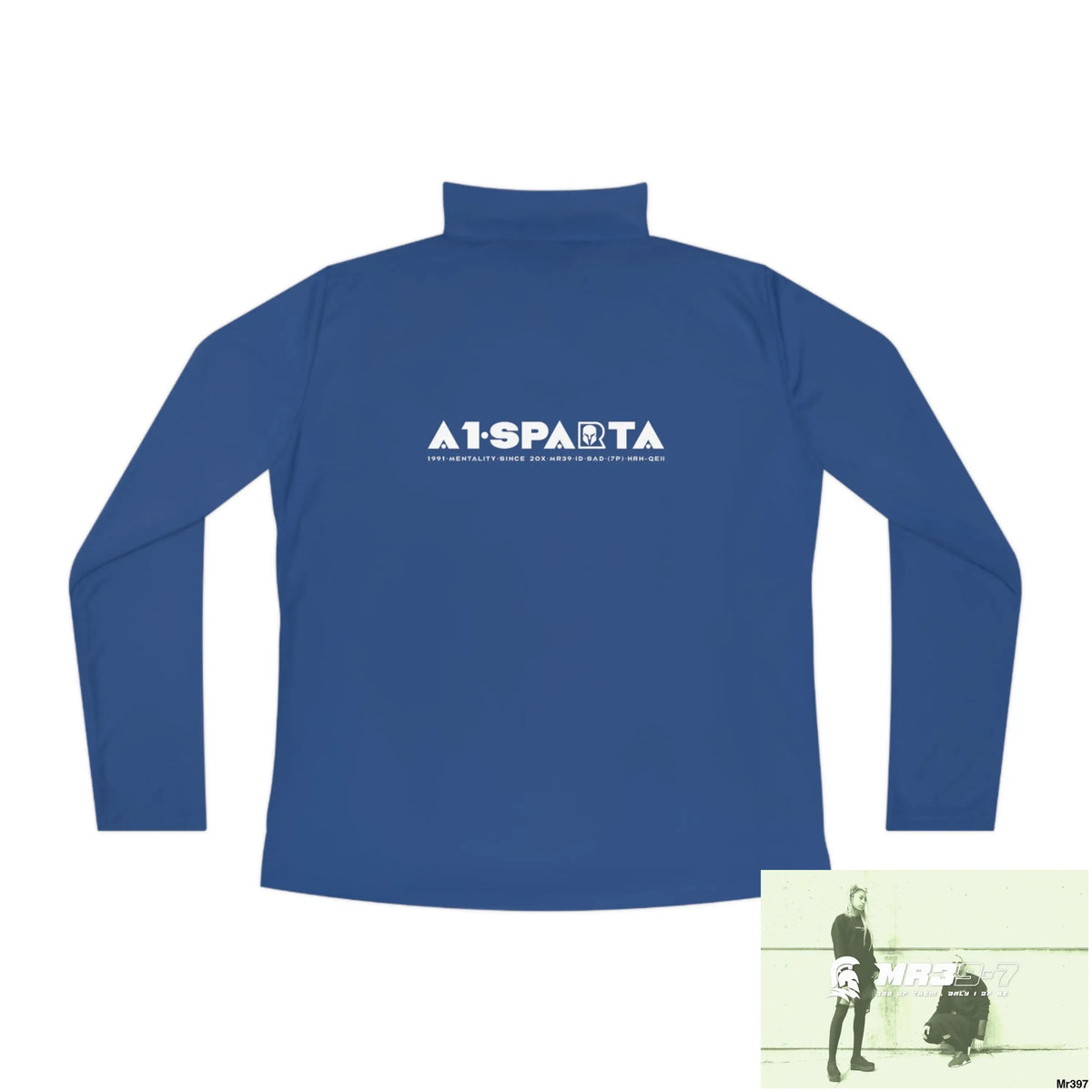 A1- peace Sparta -Ladies Quarter-Zip Pullover Long-sleeve