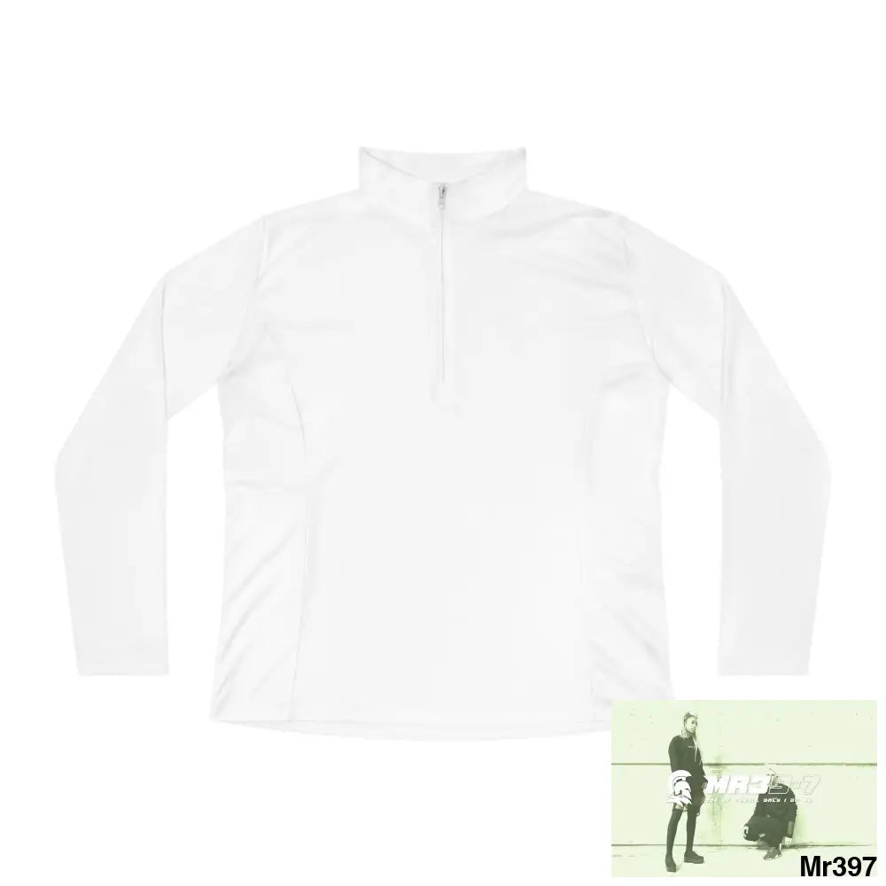 A1- peace Sparta -Ladies Quarter-Zip Pullover White / S Long-sleeve