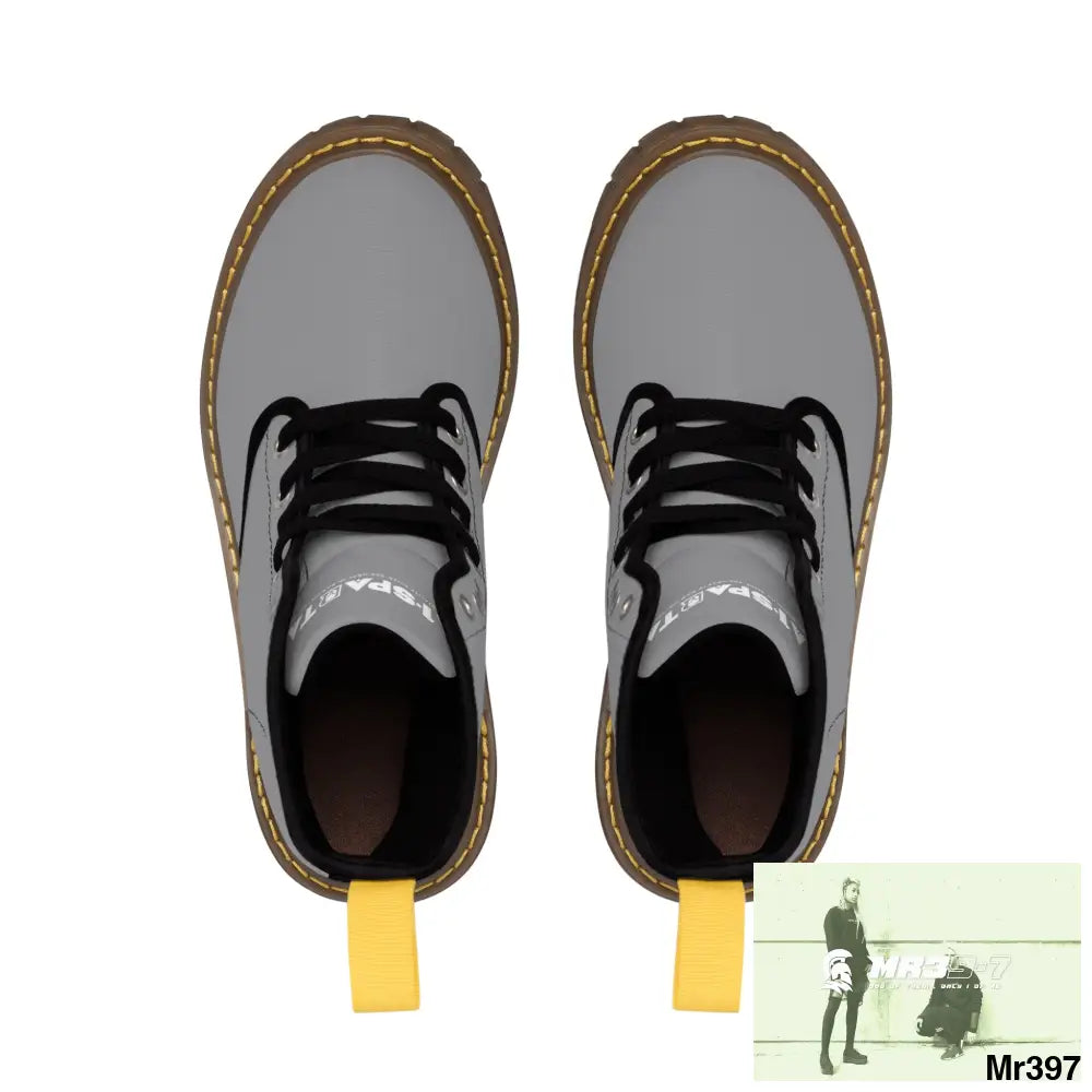 A1-Peace Sparta Light Grey Canvas Boots AOP Shoes