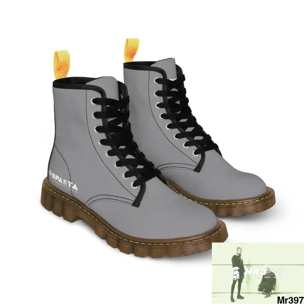 A1-Peace Sparta Light Grey Canvas Boots AOP Shoes