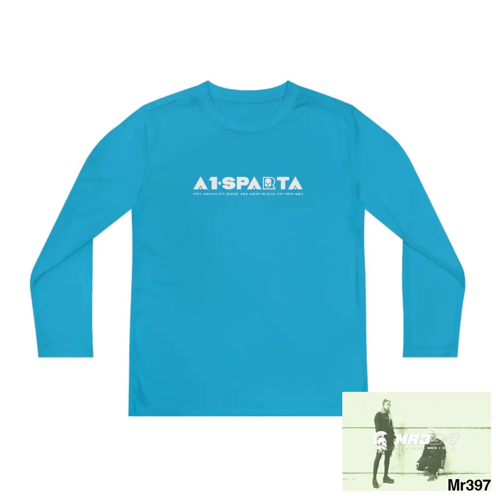 A1-Peace Sparta Youth Long Sleeve Competitor Tee Atomic Blue / L Kids clothes