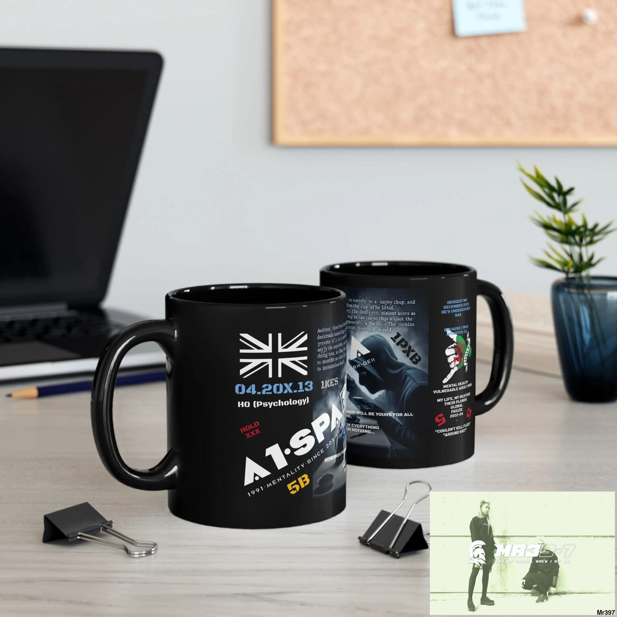 A1-Sparta 11oz Tactical GB / Black Mug Mental Health VAR / My Life My Deaths Their Plans Failed Couldn’t kill flies