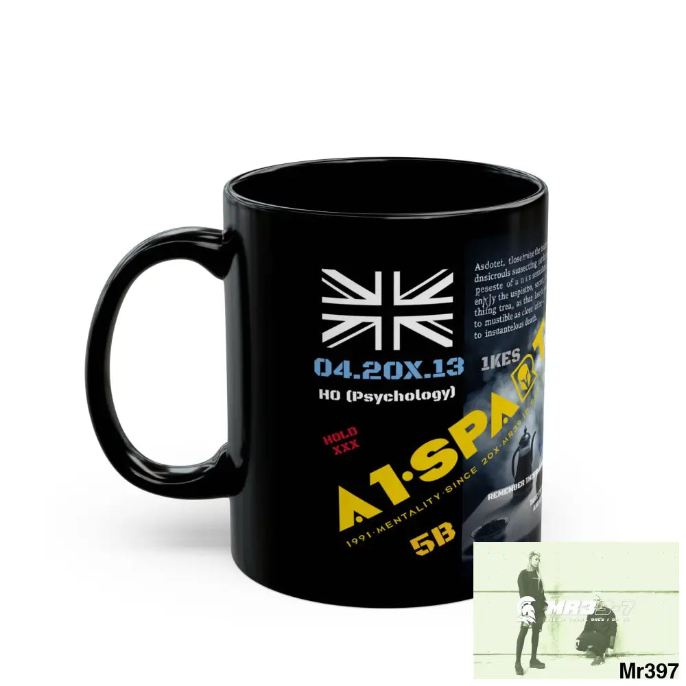 A1-Sparta 11oz Tactical GB / Black Mug Mental Health VAR / My Life My Deaths Their Plans Failed Couldn’t kill flies