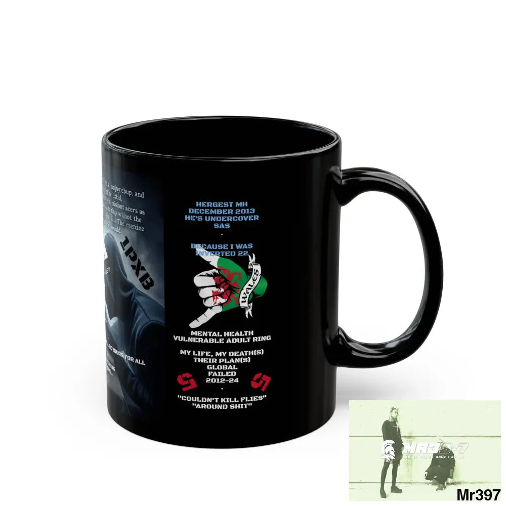 A1-Sparta 11oz Tactical GB / Black Mug Mental Health VAR / My Life My Deaths Their Plans Failed Couldn’t kill flies