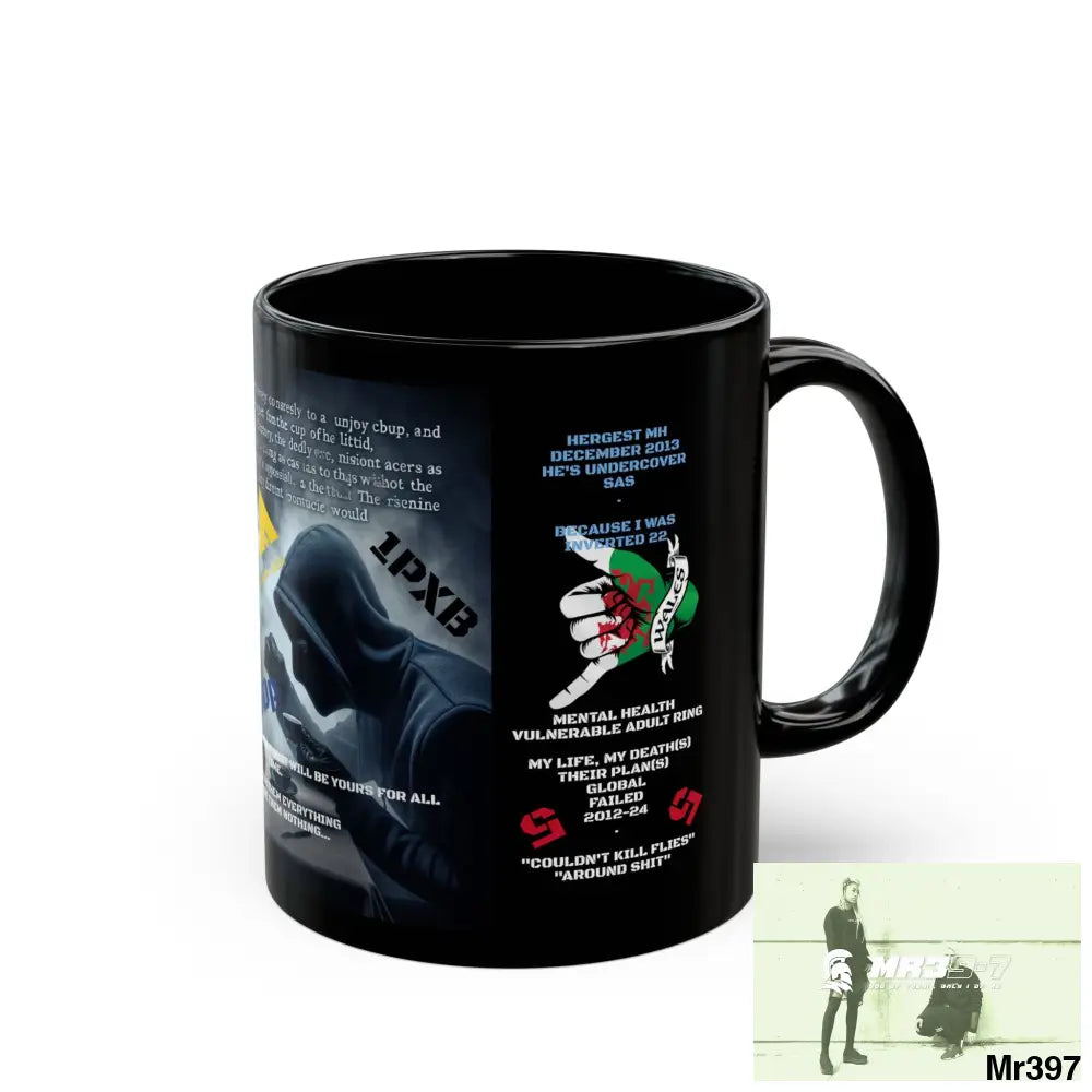 A1-Sparta 11oz Tactical GB / Black Mug Mental Health VAR / My Life My Deaths Their Plans Failed Couldn’t kill flies