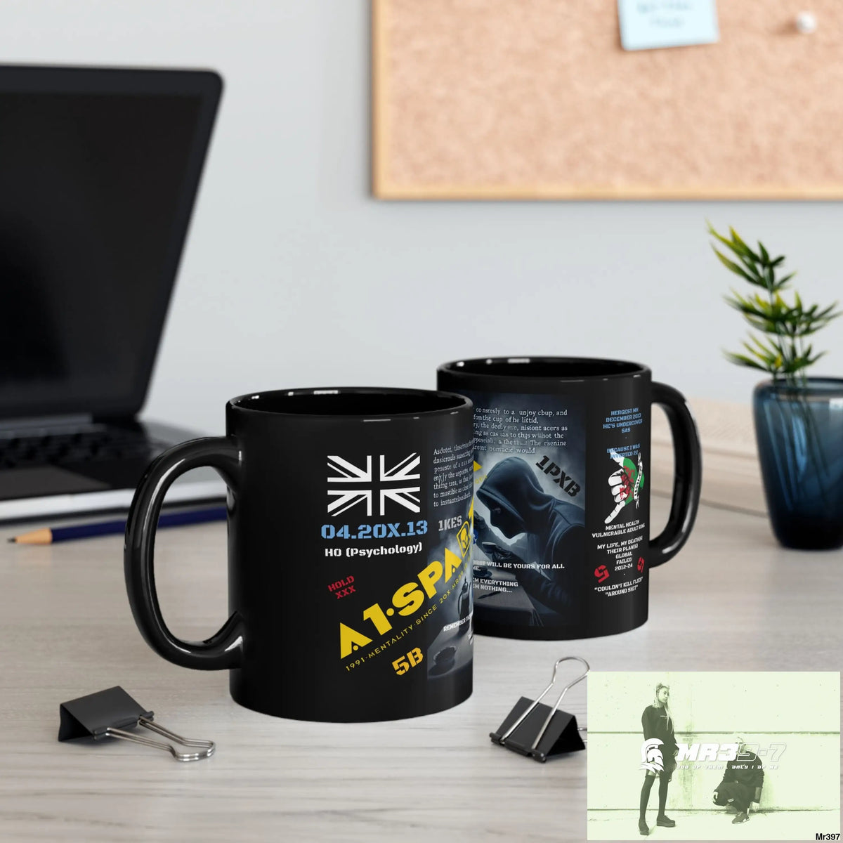 A1-Sparta 11oz Tactical GB / Black Mug Mental Health VAR / My Life My Deaths Their Plans Failed Couldn’t kill flies