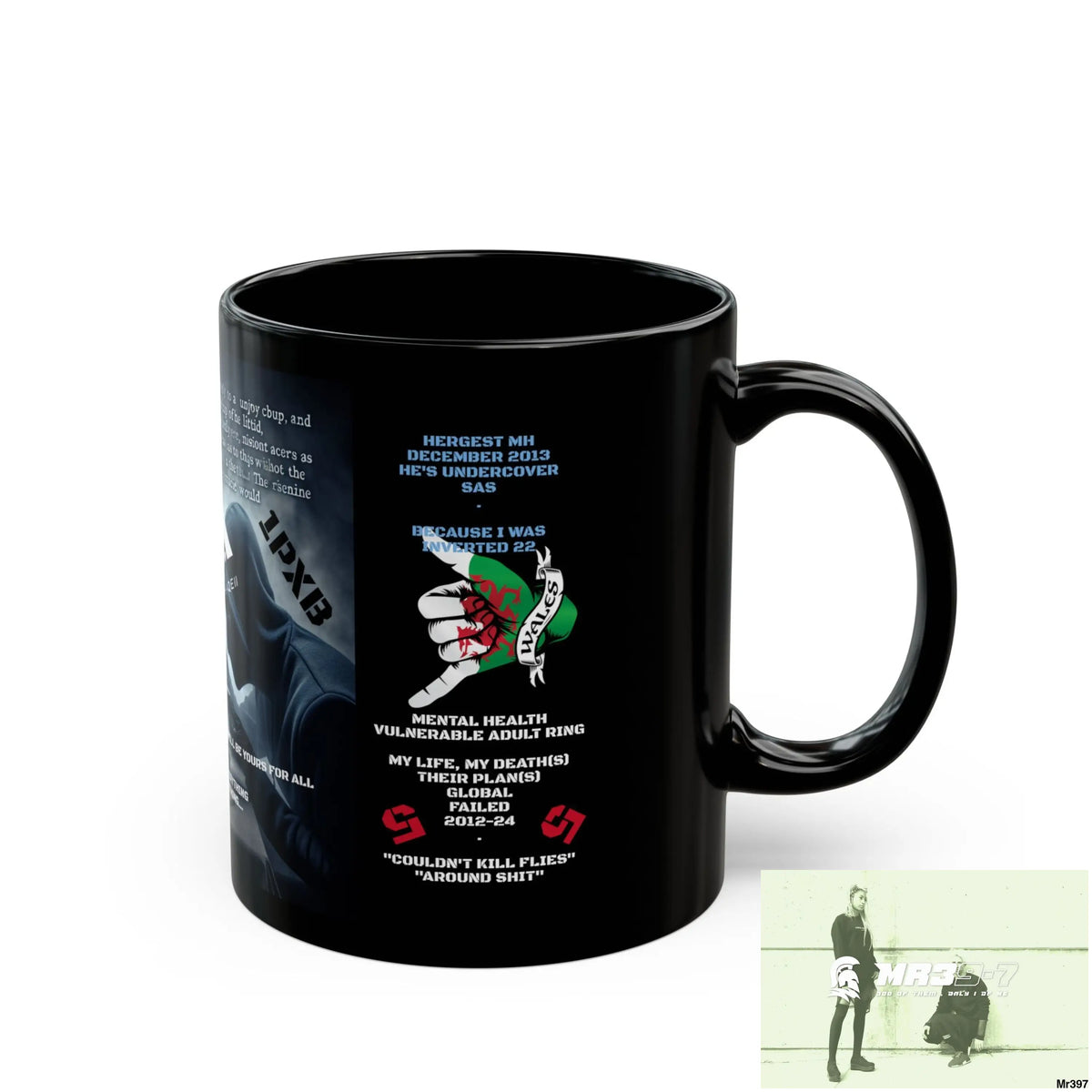 A1-Sparta 11oz Tactical GB / Black Mug Mental Health VAR / My Life My Deaths Their Plans Failed Couldn’t kill flies