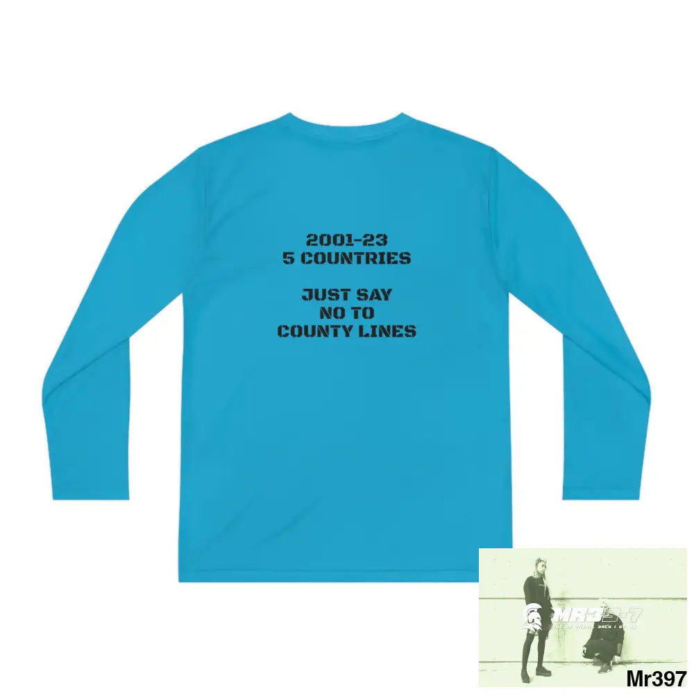 A1- Sparta 2001-23 5 Countries Just Say No To County Lines Youth Long Sleeve Competitor Tee Kids clothes