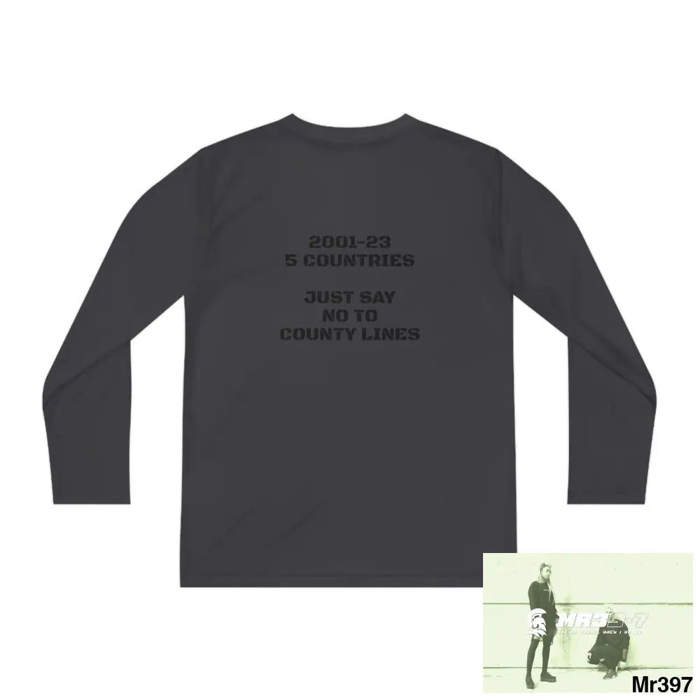 A1- Sparta 2001-23 5 Countries Just Say No To County Lines Youth Long Sleeve Competitor Tee Kids clothes