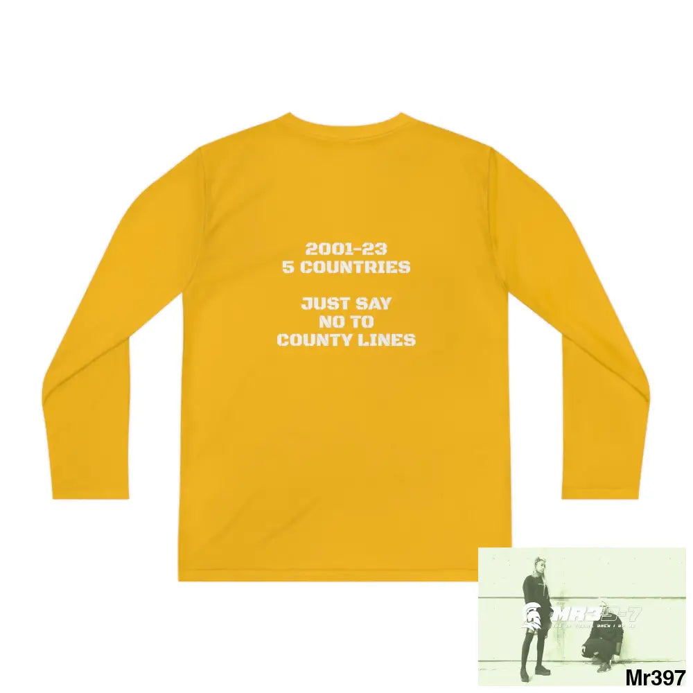 A1-Sparta 2001-23 5 Countries Just Say No To County Lines Youth Long Sleeve Competitor Tee Kids clothes