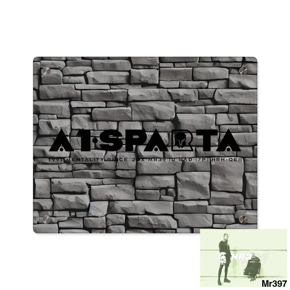 A1-Sparta 3D Dark Black Brick Wall 32k Ultrarealistic High quality Acrylic Wall Art Panels 14″ x 11″ (Horizontal)