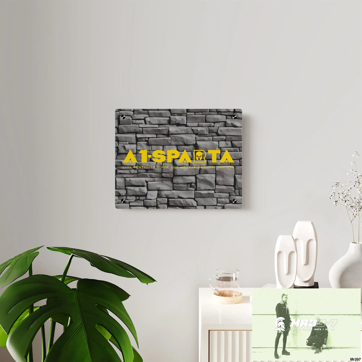 A1-Sparta 3D Dark Black Brick Wall 32k Ultrarealistic High quality Acrylic Wall Art Panels Home Decor