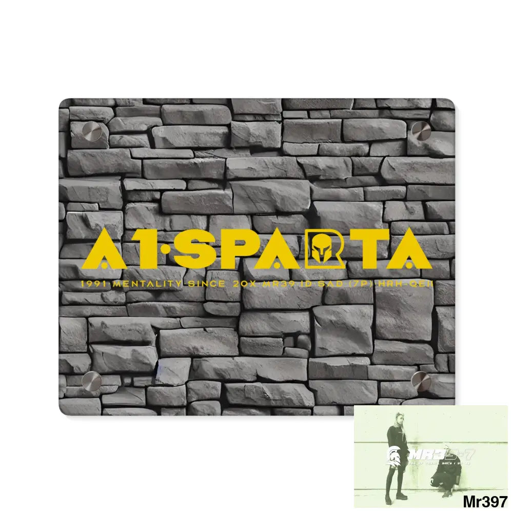 A1-Sparta 3D Dark Black Brick Wall 32k Ultrarealistic High quality Acrylic Wall Art Panels 10″ x 8″ (Horizontal)