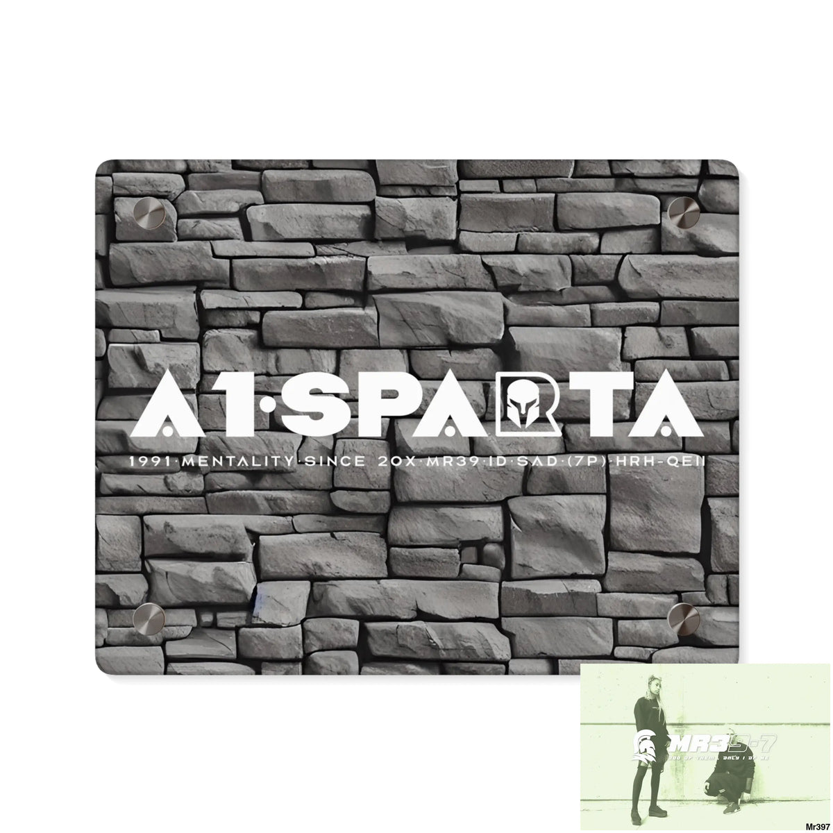 A1-Sparta 3D Dark Black Brick Wall 32k Ultrarealistic High quality Acrylic Wall Art Panels 10″ x 8″ (Horizontal)