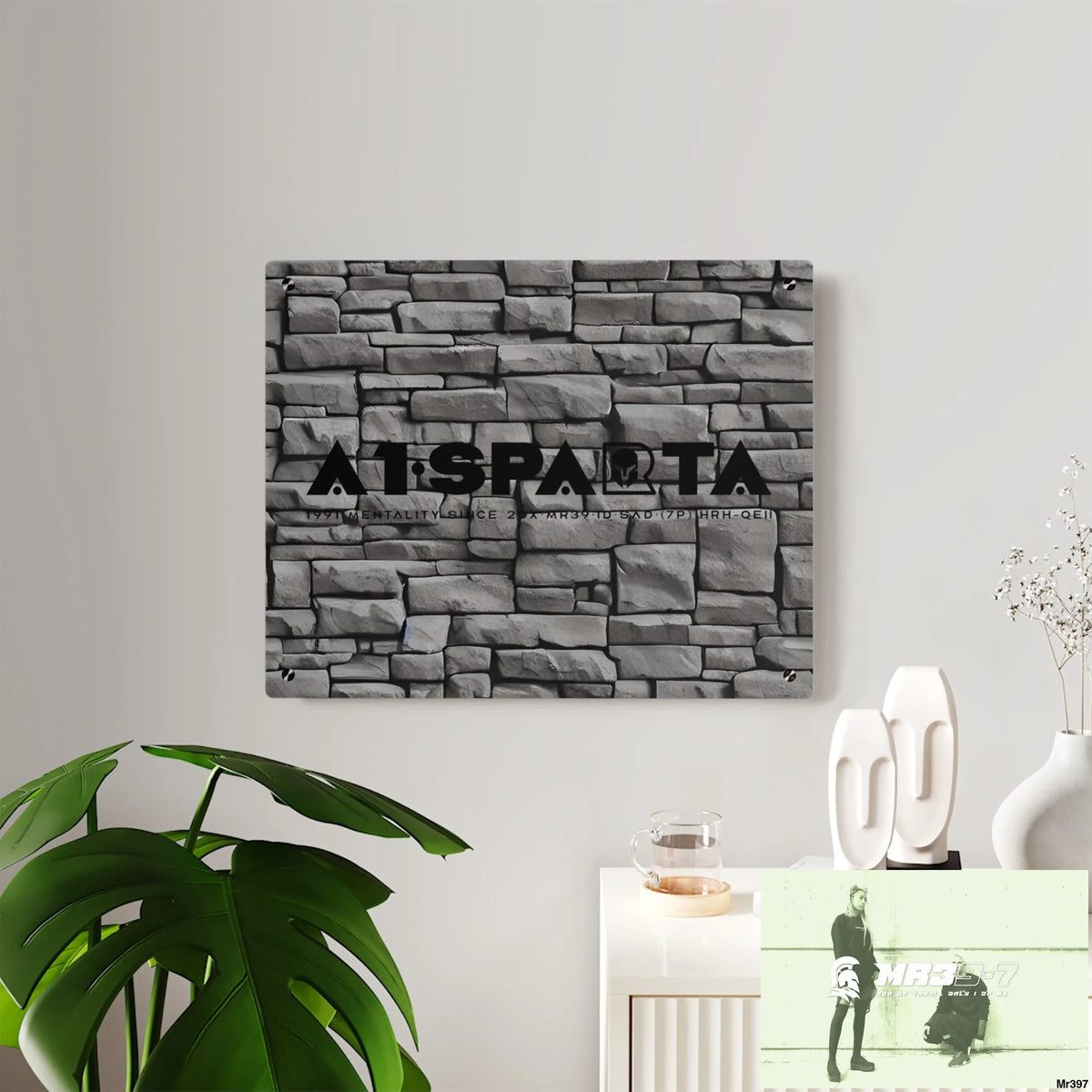 A1-Sparta 3D Dark Black Brick Wall 32k Ultrarealistic High quality Acrylic Wall Art Panels Home Decor
