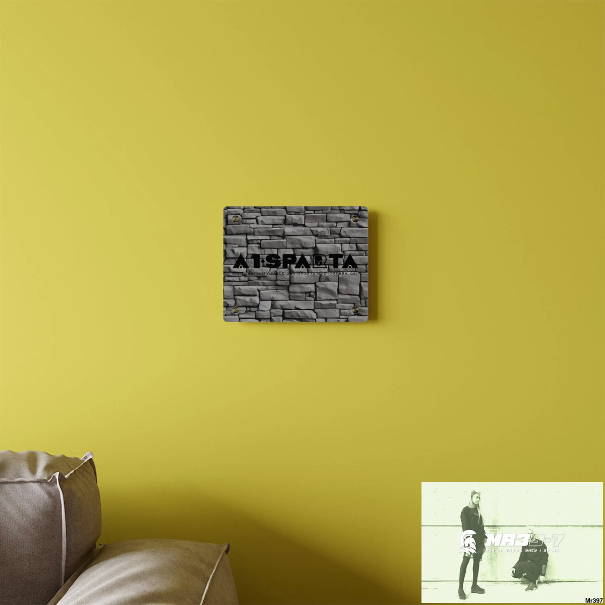A1-Sparta 3D Dark Black Brick Wall 32k Ultrarealistic High quality Acrylic Wall Art Panels Home Decor