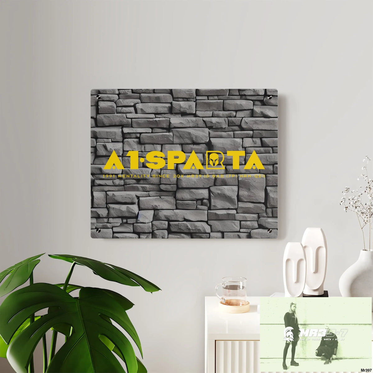 A1-Sparta 3D Dark Black Brick Wall 32k Ultrarealistic High quality Acrylic Wall Art Panels Home Decor