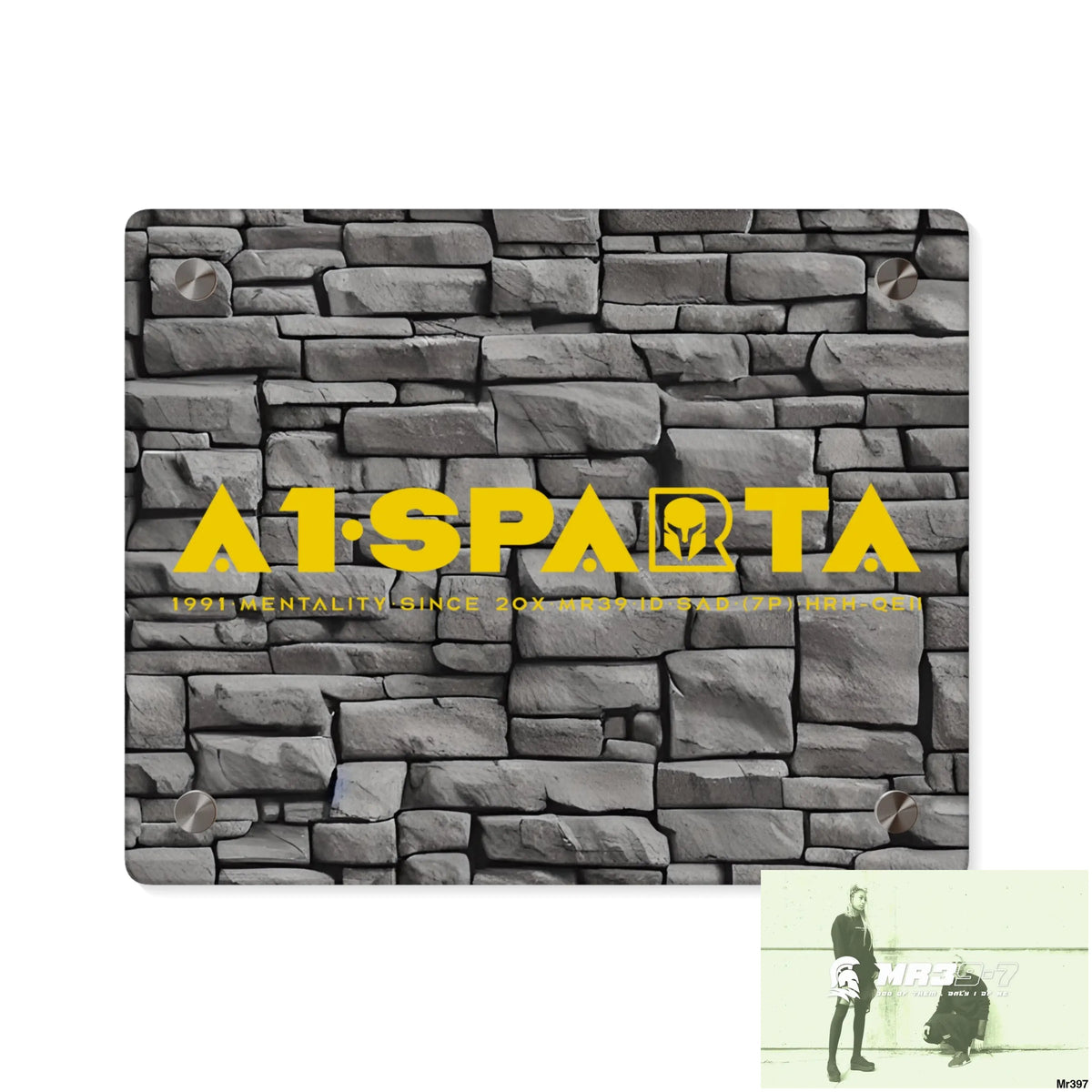 A1-Sparta 3D Dark Black Brick Wall 32k Ultrarealistic High quality Acrylic Wall Art Panels 10″ x 8″ (Horizontal)