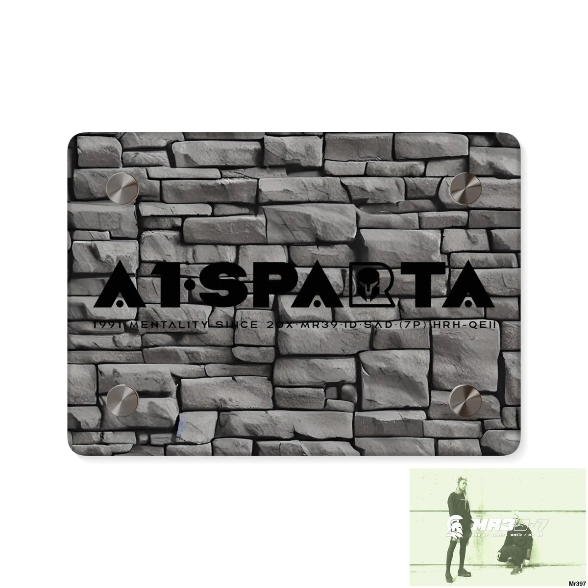 A1-Sparta 3D Dark Black Brick Wall 32k Ultrarealistic High quality Acrylic Wall Art Panels 7’’ x 5’’ (Horizontal)