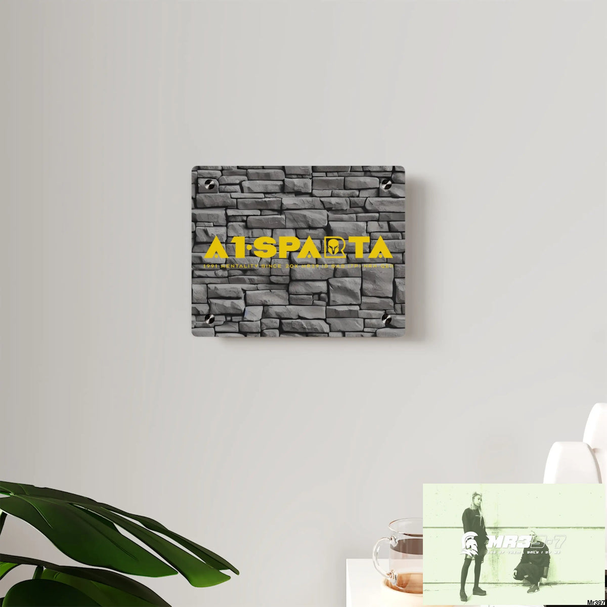 A1-Sparta 3D Dark Black Brick Wall 32k Ultrarealistic High quality Acrylic Wall Art Panels Home Decor
