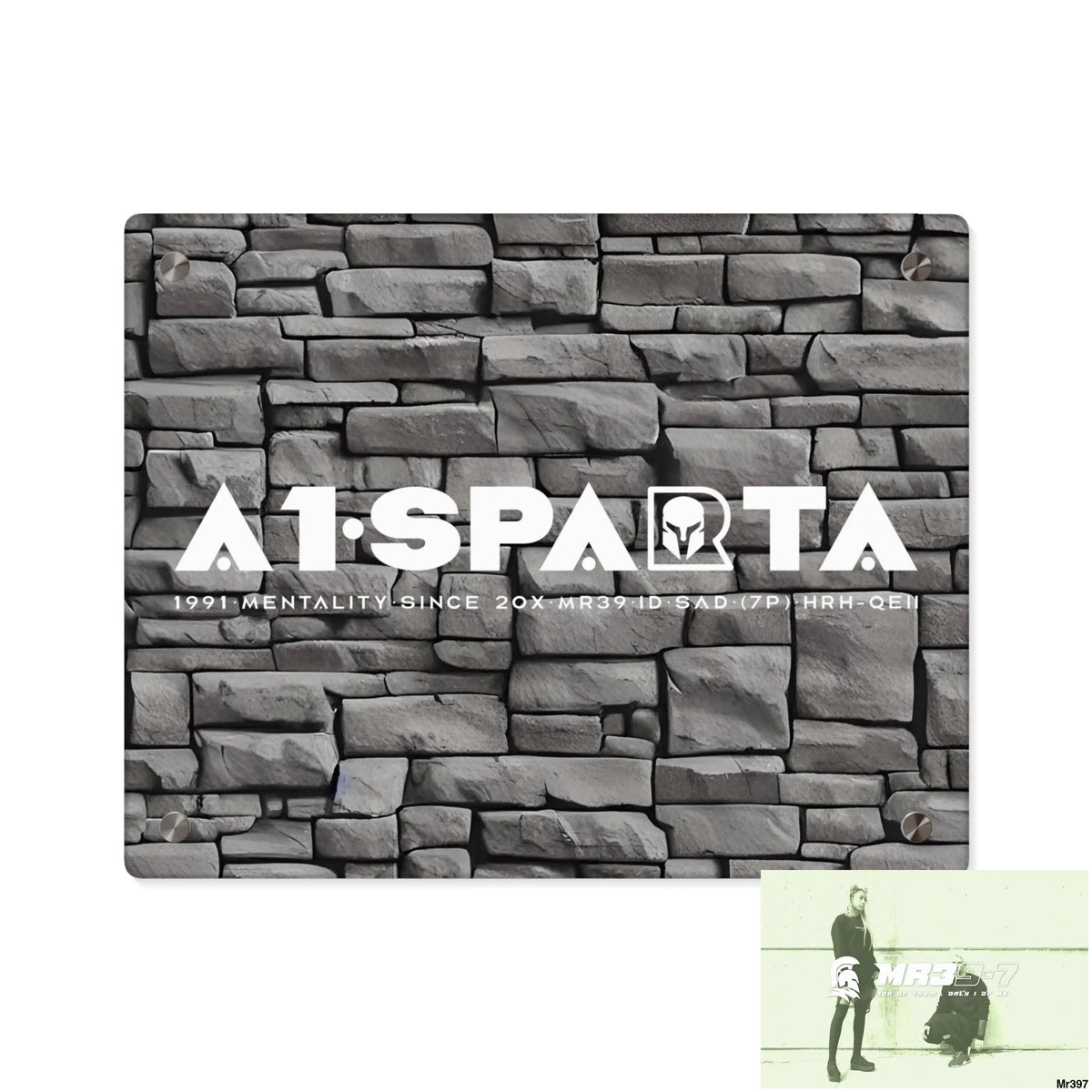 A1-Sparta 3D Dark Black Brick Wall 32k Ultrarealistic High quality Acrylic Wall Art Panels 14″ x 11″ (Horizontal)