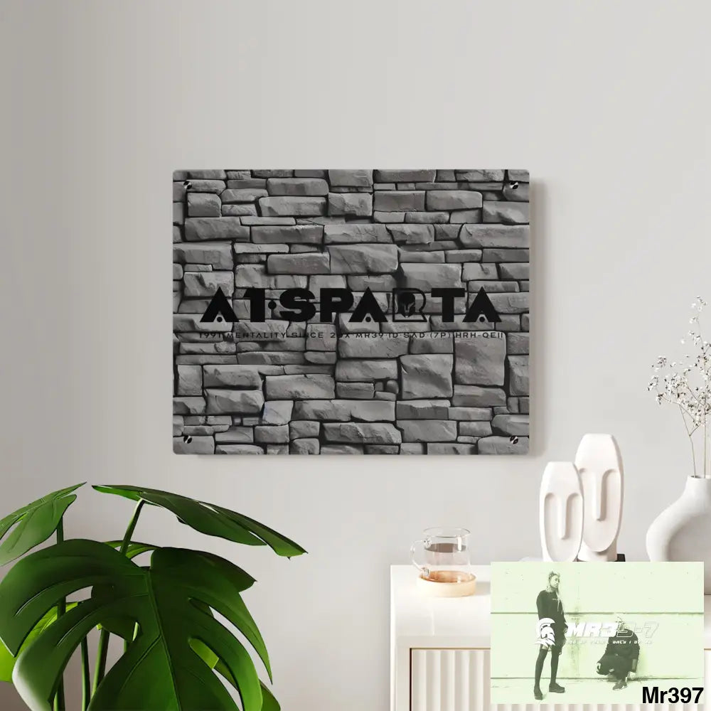 A1-Sparta 3D Dark Black Brick Wall 32k Ultrarealistic High quality Acrylic Wall Art Panels Home Decor