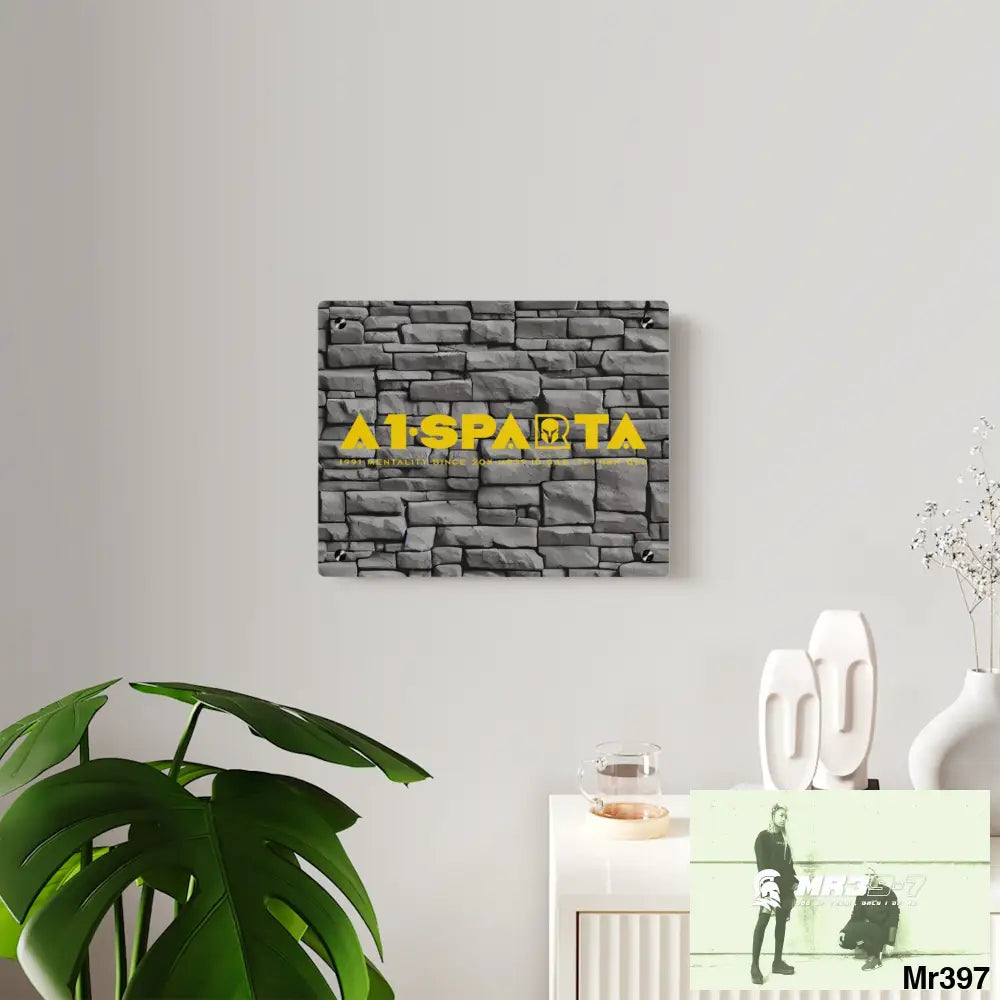 A1-Sparta 3D Dark Black Brick Wall 32k Ultrarealistic High quality Acrylic Wall Art Panels Home Decor