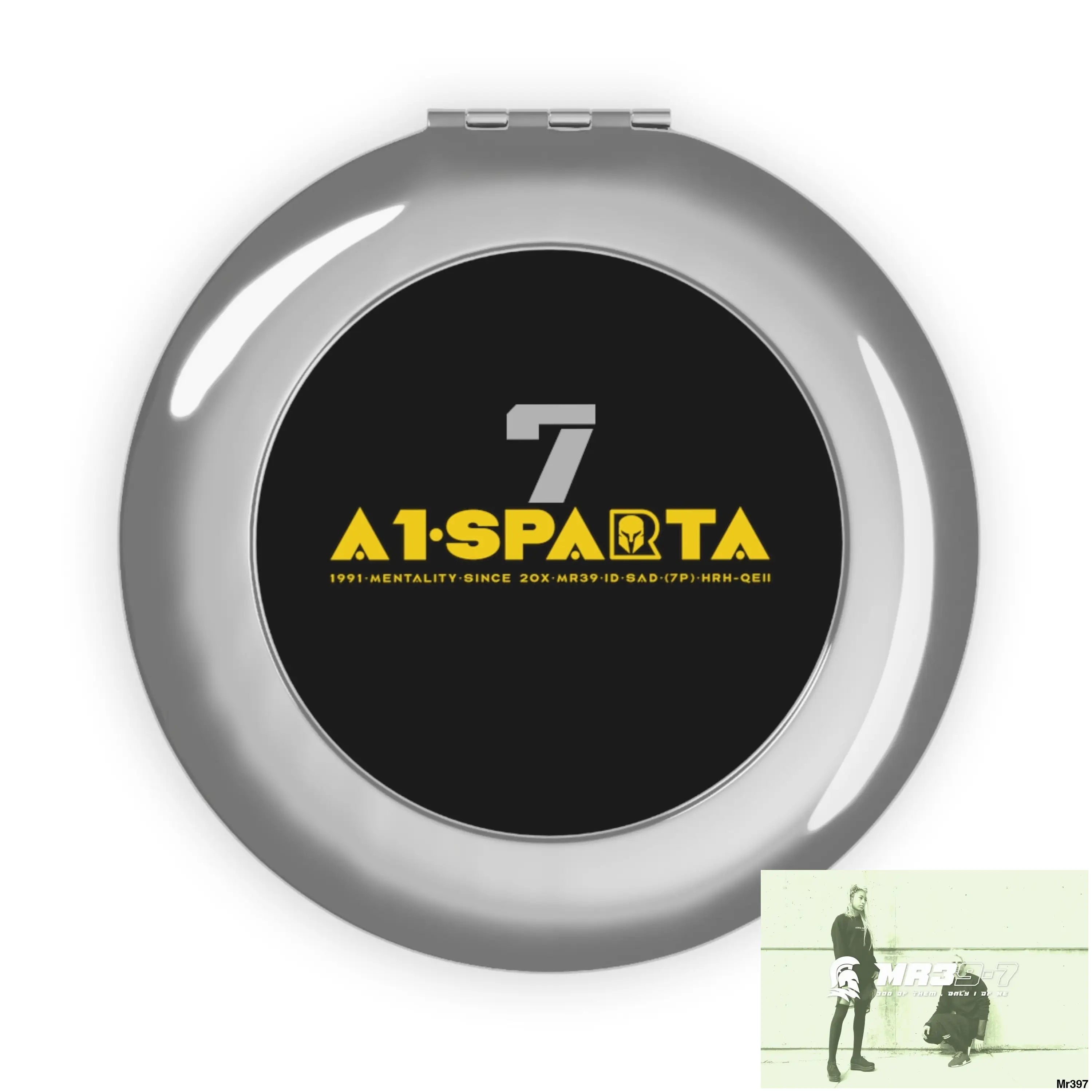 A1-Sparta 7 Compact Travel Mirror Silver / Glossy / One size Accessories