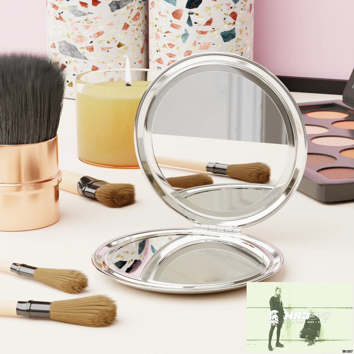 A1-Sparta 7 Compact Travel Mirror Silver / Glossy / One size Accessories