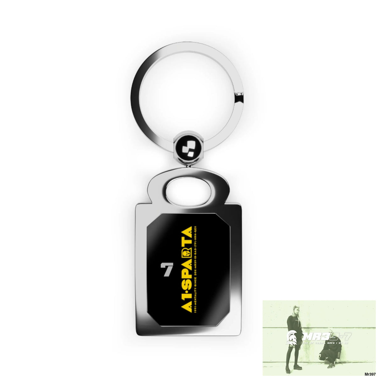 A1.Sparta- 7 Rectangle Photo Keyring One size / Glossy / Silver Accessories