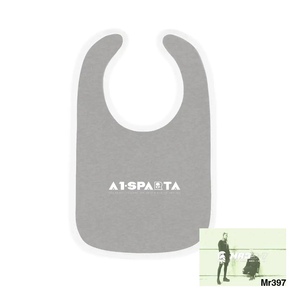 A1-Sparta Baby Contrast Trim Jersey Bib Heather/White / One size Kids clothes