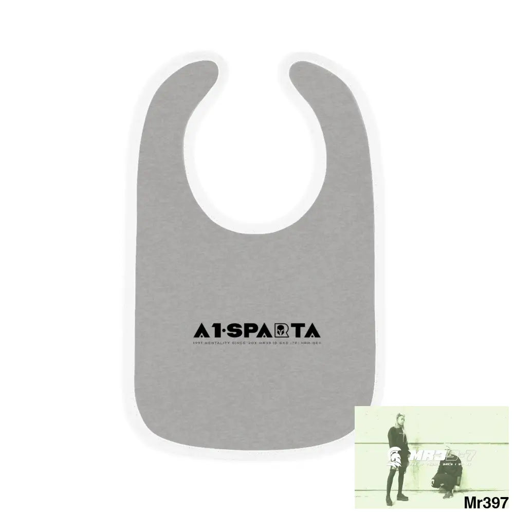 A1-Sparta Baby Contrast Trim Jersey Bib Heather/White / One size Kids clothes