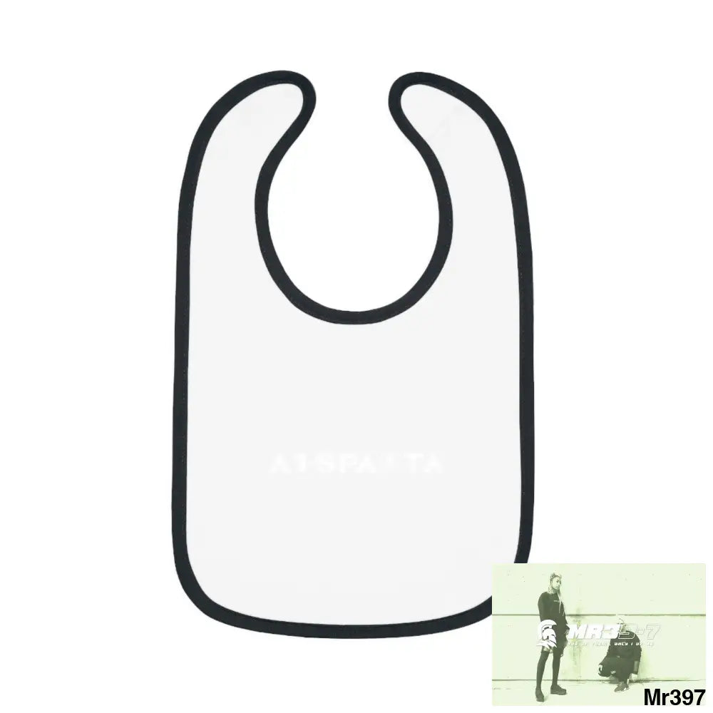 A1-Sparta Baby Contrast Trim Jersey Bib White/Black / One size Kids clothes
