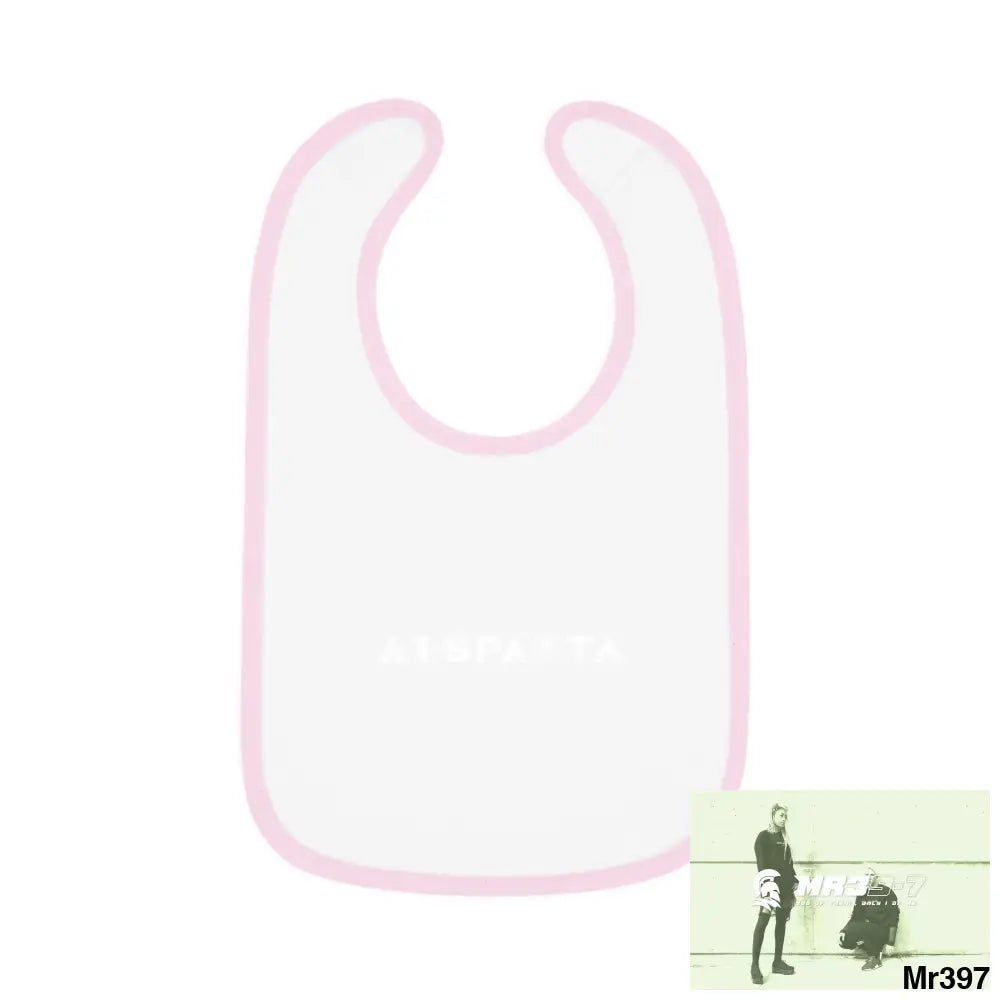 A1-Sparta Baby Contrast Trim Jersey Bib White/Pink / One size Kids clothes